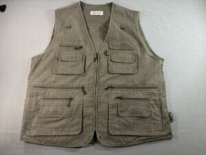 Olympina Utility Cargo Vest Mens Outdoor Fishing Hiking Multi Pocket Full Zip